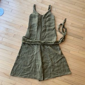 Professionally made jumpsuit with Elizabeth Suzann linen and belt